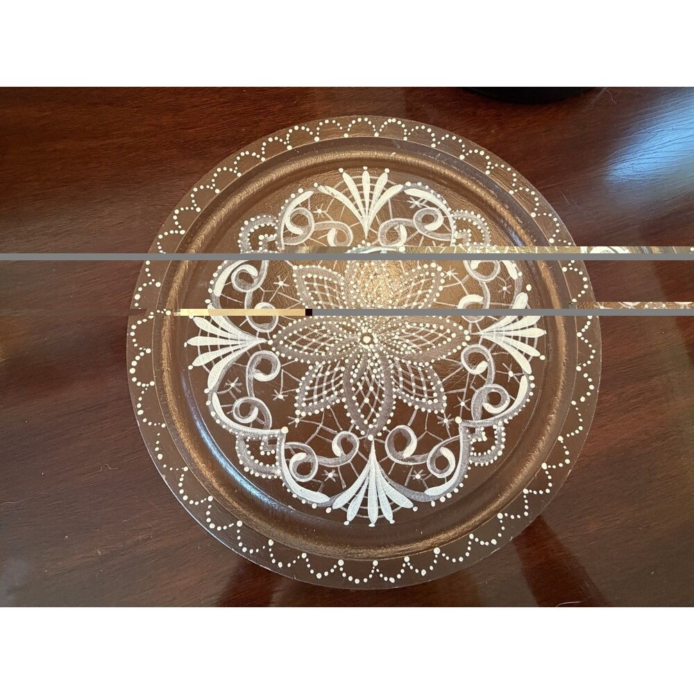Vintage Goodwood Mandala Hand Painted Wood Trivet